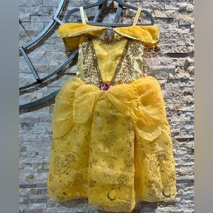 Disney Belle Dress 5/6 and Necklace